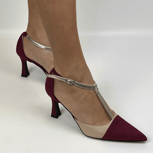 MORABLU 3753 VELVET BORDEAUX/SOL NUDE/ KING PLATINO