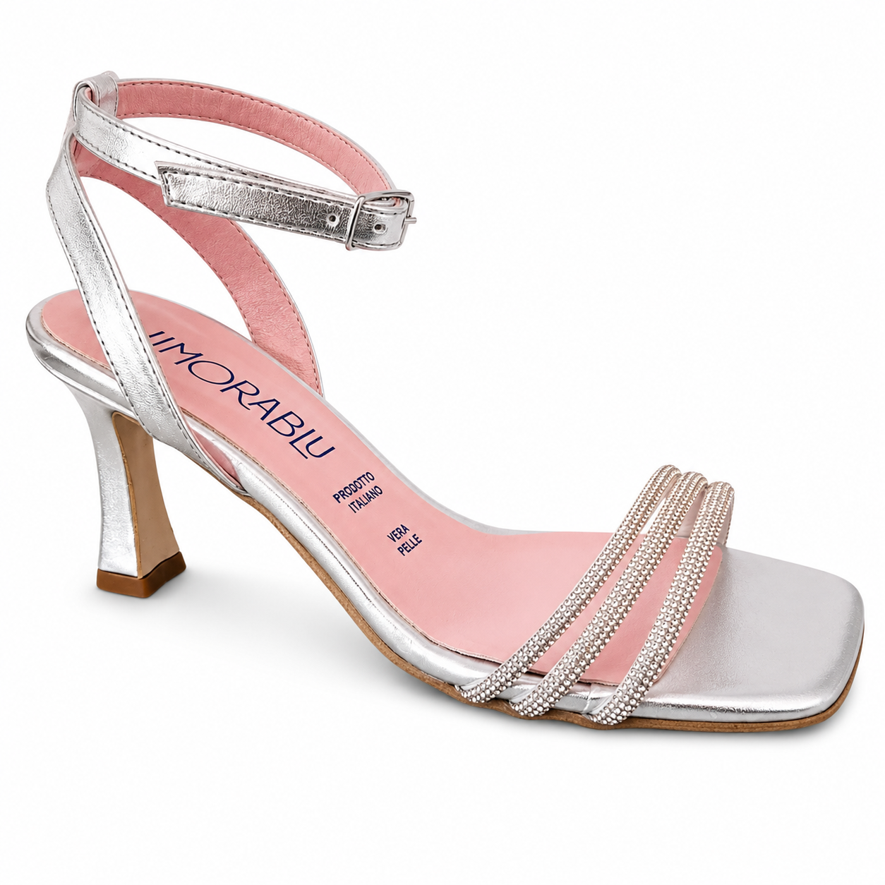 Morablu 3878 Strass Argento Sandalo Tacco 70