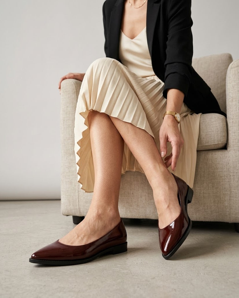 Ballerina Donna Marrone Vernice Tacco 10 - Art 504