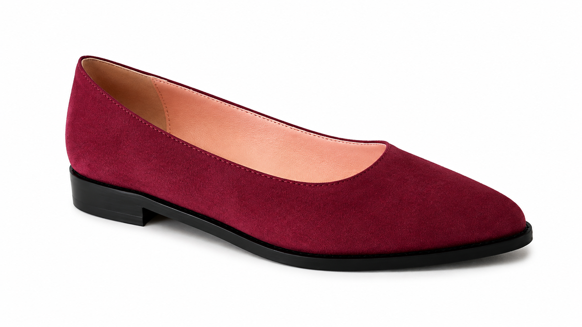 Ballerina Donna Bordeaux Scamosciato Tacco 10 - Art 504