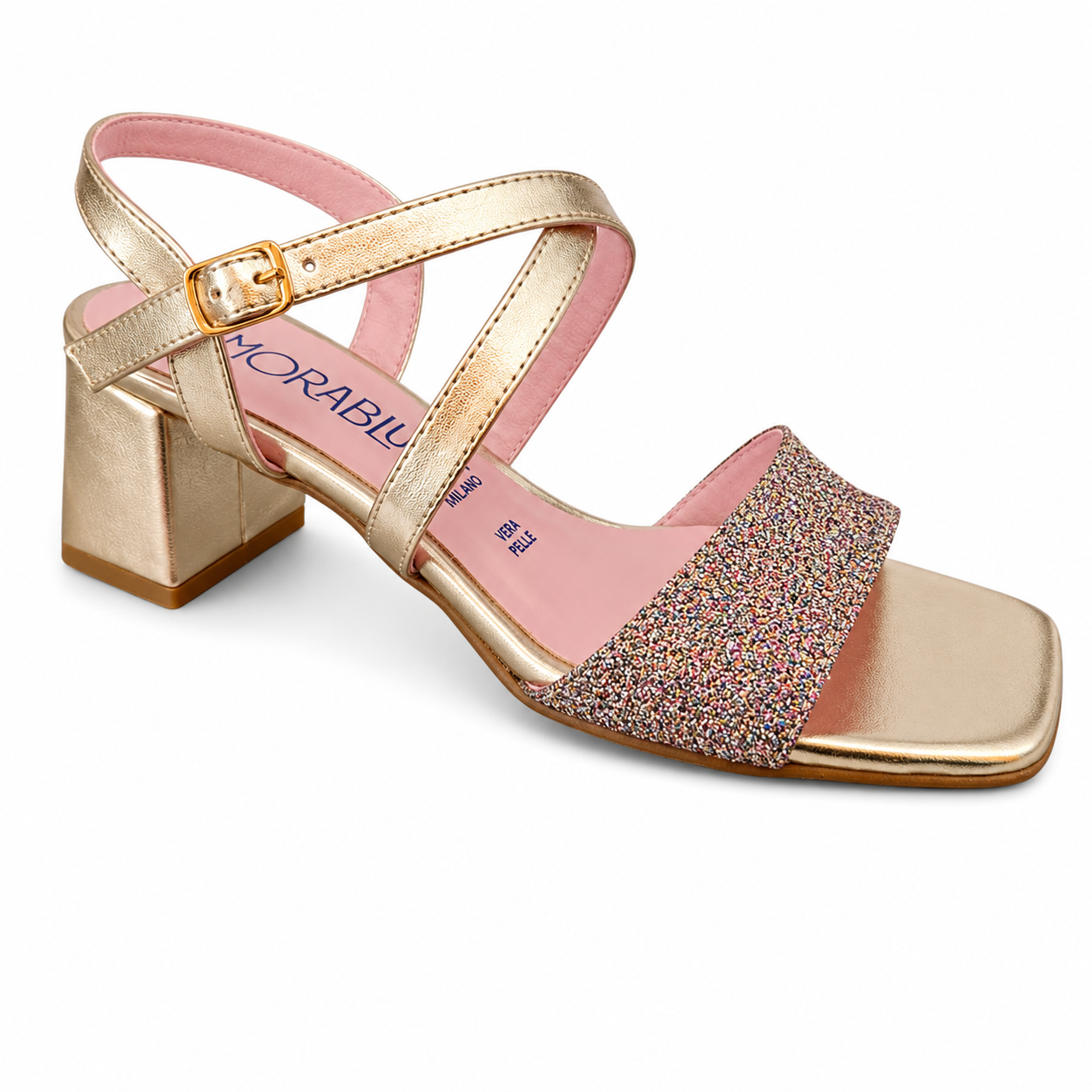 Morablu 3179 Sandalo Platino Glitter Multicolor Tacco 50