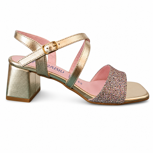 Morablu 3179 Sandalo Platino Glitter Multicolor Tacco 50