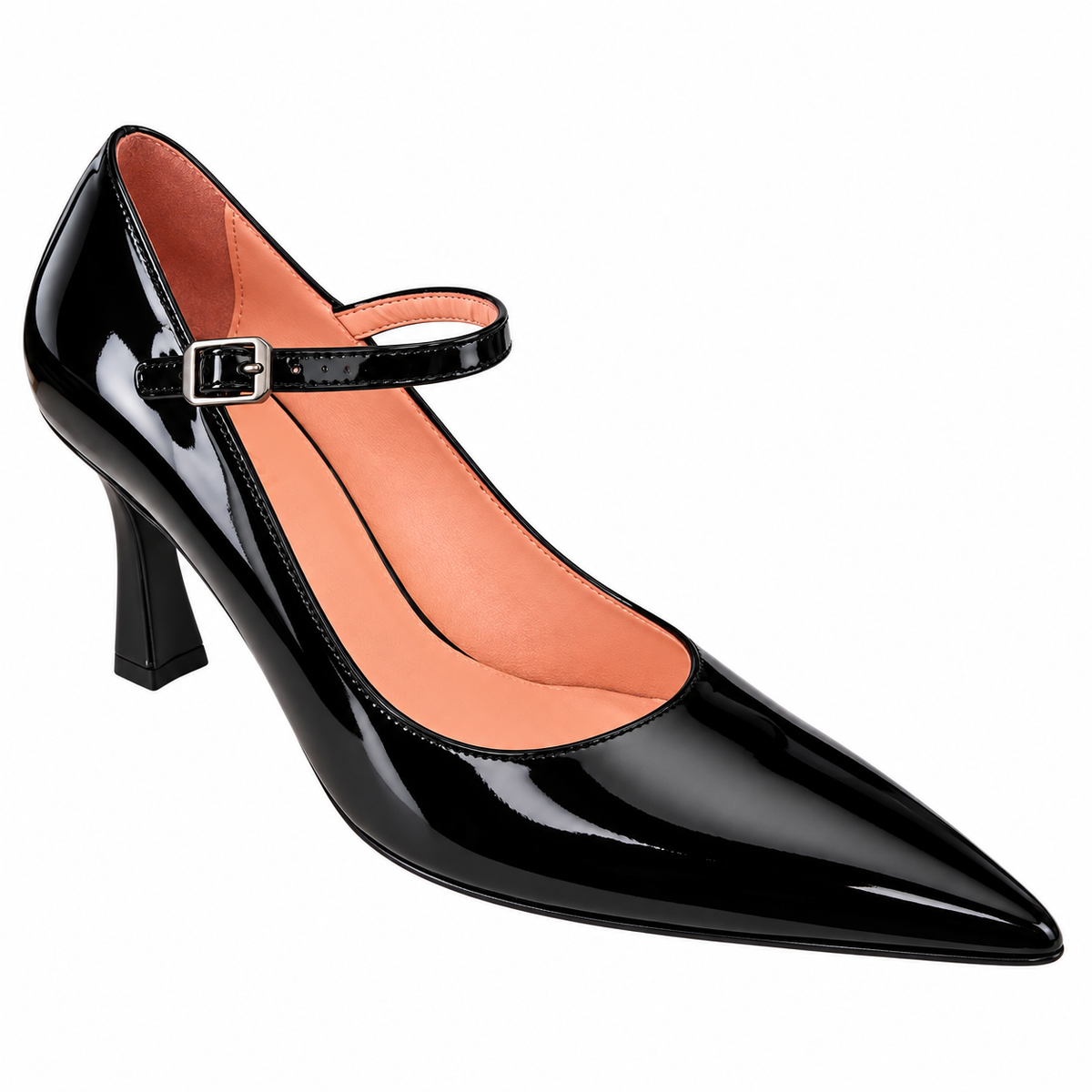 Décolleté Donna Vernice Nero con laccio Tacco 70 mm - Art 3472