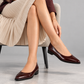 Ballerina Donna Marrone Vernice Tacco 10 - Art 504