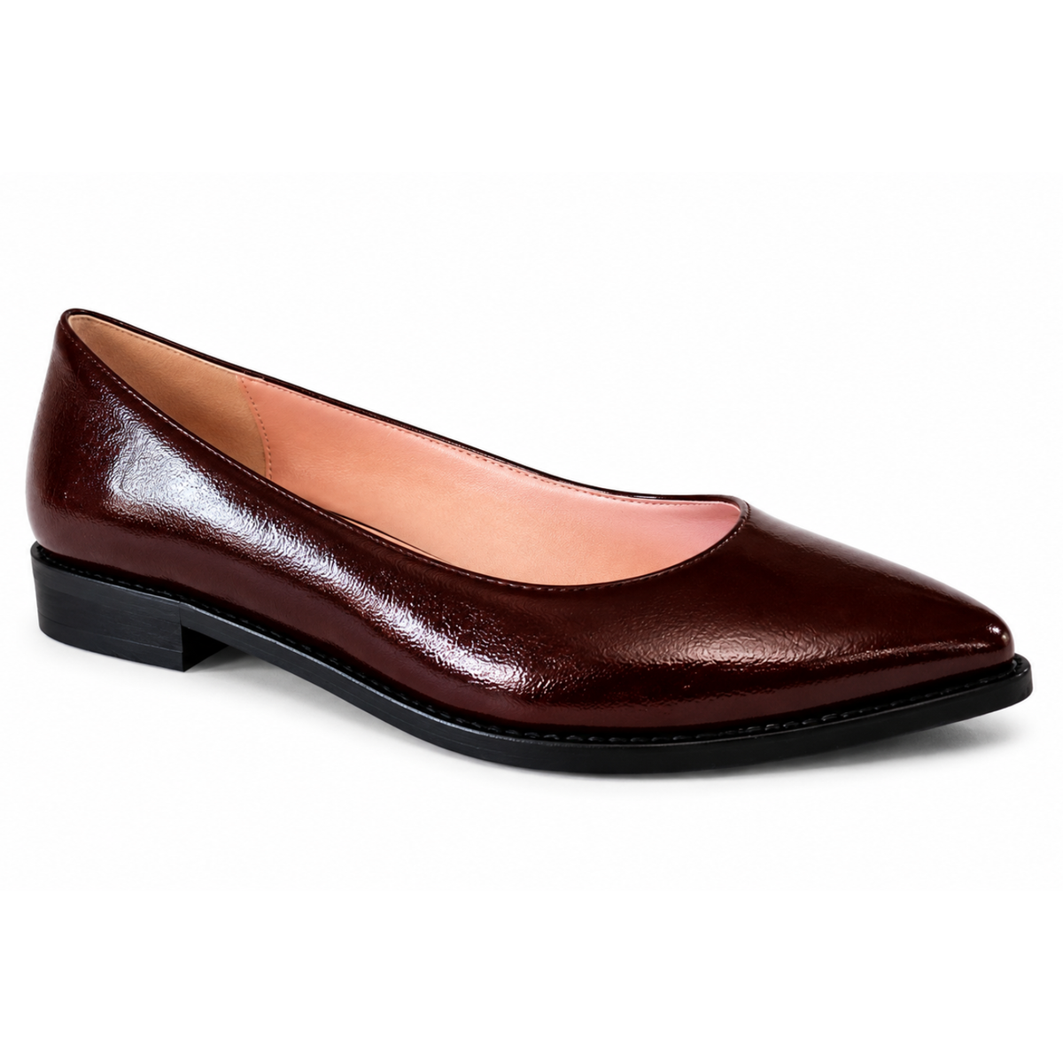 Ballerina Donna Marrone Vernice Tacco 10 - Art 504
