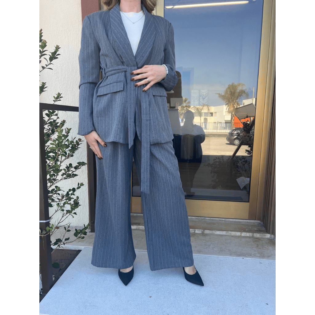 COMPLETO STRASS GRIGIO