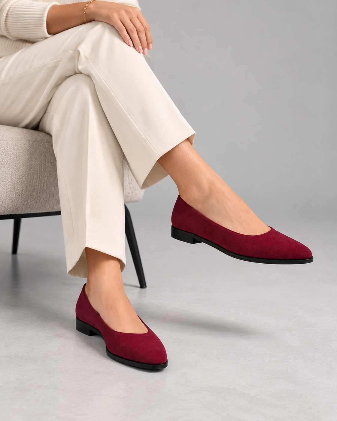 Ballerina Donna Bordeaux Scamosciato Tacco 10 - Art 504